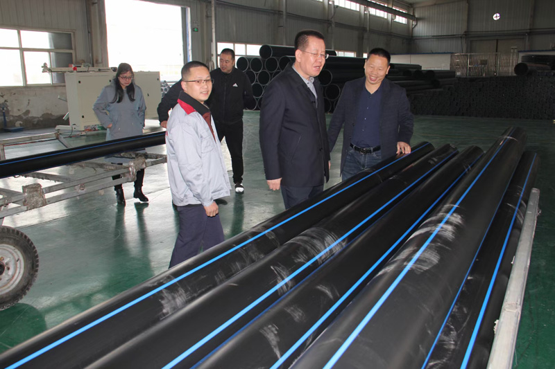新疆天業(yè)集團(tuán)公司董事長李河、譚新民等人蒞臨陜西甘霖實(shí)業(yè)公司考察指導(dǎo)工作